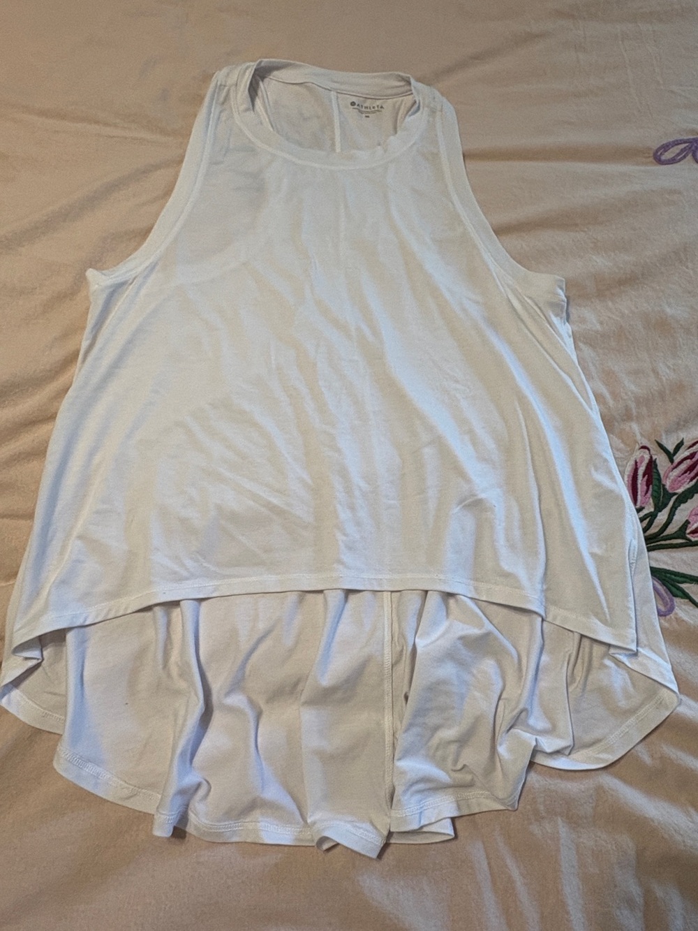 Athleta White High-Low Sleeveless Tank